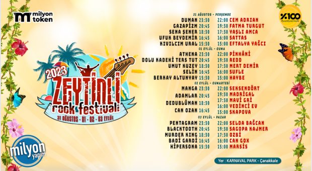 Karnaval Park Çanakkale - Zeytinli Rock Festivali 2023 -  Cumartesi