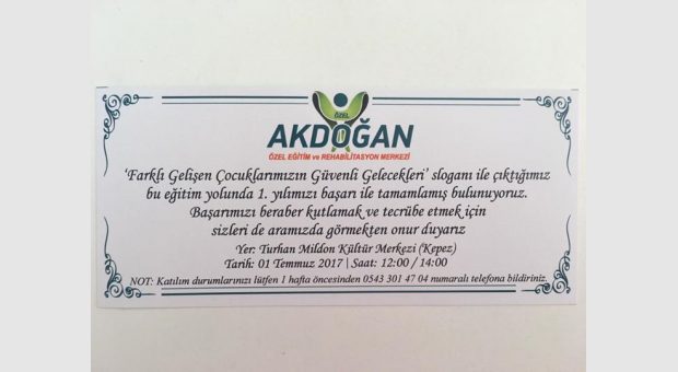 Özel Çoçuklarımızın Yıl Sonu Gösterisine Tüm Halkımız Davetlidir...