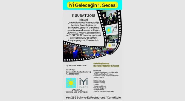 1. Çanakkale İYİ PARTİ Merkez İlçe Buluşma Yemeği