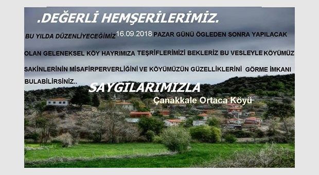 ÇANAKKALE ORTACA KÖY HAYIRI